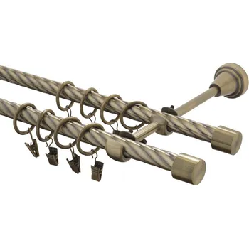 Garnýž kovová 400 cm kroucená dvouřadá - dvojitá 16 Válec double mosaz