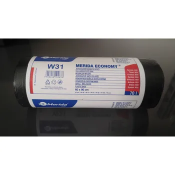 Pytle na odpadky SÁČKY DO KOŠE 60 x 90cm, 70 litrů, silnější, ČERNÉ, HDPE, W31 50ks