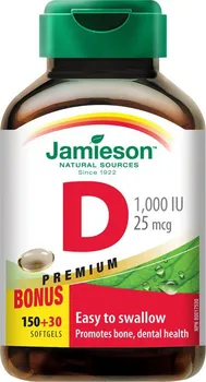 Jamieson Vitamín D3 25 mcg 180 cps.