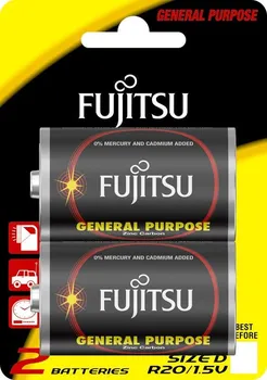Článková baterie Fujitsu zinková baterie R20/D, blistr 2ks
