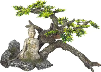 Dekorace do akvária Nobby Buddha s rostlinou 32,5 x 16,5 x 21 cm