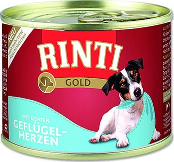 Krmivo pro psa Rinti Gold konzerva drůbeží srdíčka 185 g