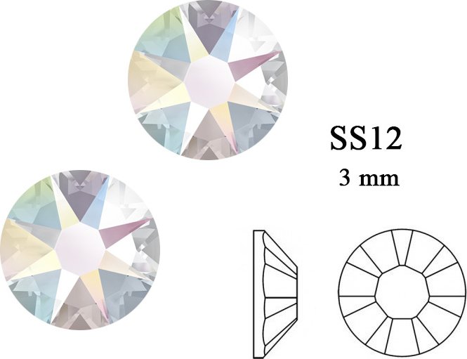 Swarovski Crystal AB SS12 30 ks