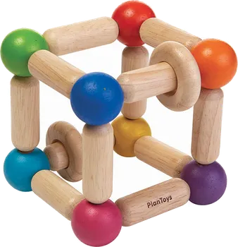 Dřevěná hračka Plan Toys Tvarovací chrastítko - čtverec