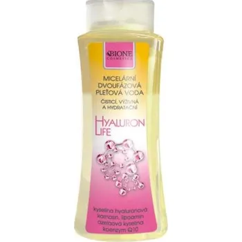 Micelární voda Bione Cosmetics Hyaluron Life micelární dvoufázová voda 255 ml