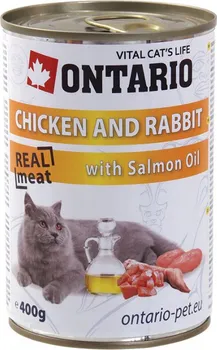 Krmivo pro kočku Ontario Chicken and Rabbit with Salmon Oil 400 g