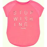 Dívčí letní tričko Mayoral s lesklým nápisem - RŮŽOVÉ KONFEKČNÍ VELIKOST: 140