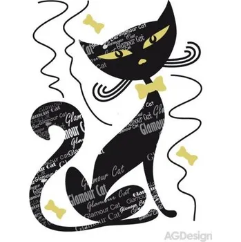 Samolepící dekorace Samolepka na zeď černý kocour 65 x 85 cm E 0421