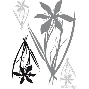 Samolepící dekorace Samolepka na zeď rostliny černé a šedé 65 x 85 cm F 0443 F0443