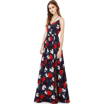 Dámské šaty Ever Pretty tmavě modré s květy 8983 Velikost: L / 40 / 08 / 12