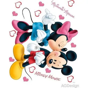 Samolepící dekorace Samolepka na zeď Disney Minnie a Mickey pusy 65 x 85 cm DK 882