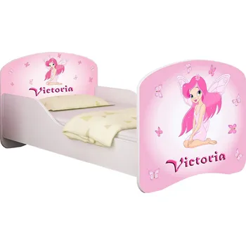 Dětská postel Dětská postel - Růžová víla + jméno 140x70 cm