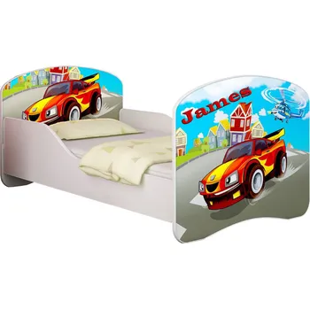 Dětsný nábytek Dětská postel - Závodní auto + jméno 180x80 cm
