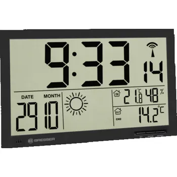 Hodiny Bresser Mytime Jumbo LCD Weather Wall Clock černé