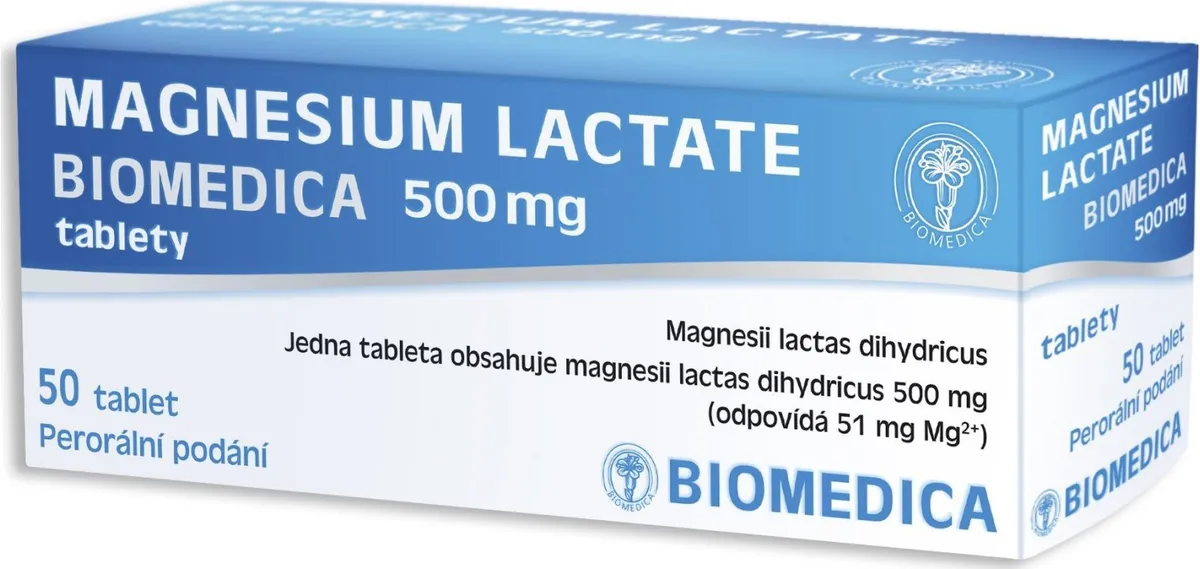 Foto Magnesium lactate Biomedica 500mg 100 tbl. Zbozi.cz
