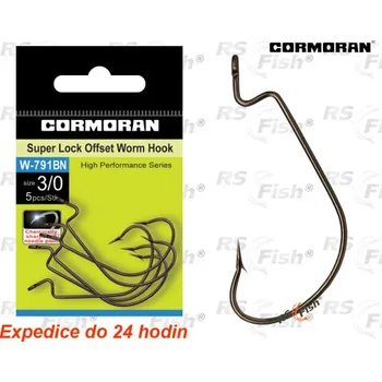 Rybářský háček Cormoran Super Lock Offset Worm W-791BN 3/0 - 73-791BN3-0