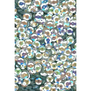 Flitry stříbrné AB - iris, miska 6 mm 20674-154, Baleni 25 g FLITRY 6 MM