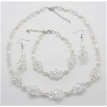 Souprava šperků SLEVA 50% Set bižuterní, krystal s perlami L2279 L2279