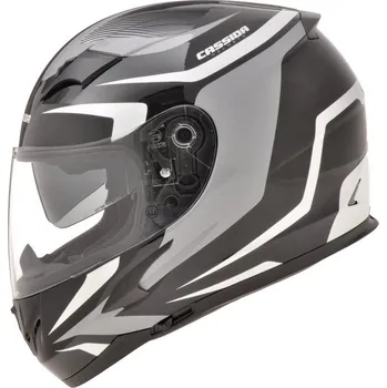 Helma na motorku Cassida Integral 2.0 černá/bílá/šedá