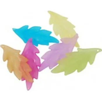 Dětské navlékací korálky Korálek, plastový lístek velký 6ks L2387, Barva Mix barev L2387