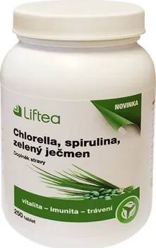 Přírodní produkt Liftea Chlorella/Spirulina/Zelený ječmen 250 tbl.