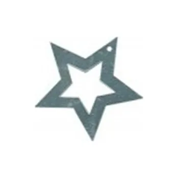 Vánoční dekorace Flitry - stříbrná hvězda s dírkou 28mm 5719-124, Baleni 100 g FLITRY TVARY