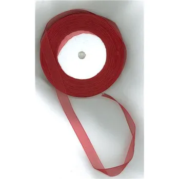 Stuha Stuha, organza šíře 1cm L2423, mix barev, Barva Vínová 1 cívka L2423