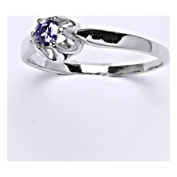 Prsten Stříbrný prsten se syntetickým zirkonem ametyst T 1368