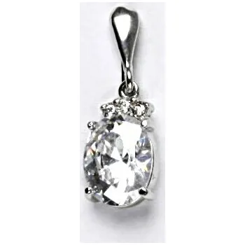 Šperk Stříbrný přívěsek, čiré zirkony, přívěšek ze stříbra, P 1497