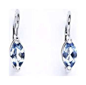 Náušnice Náušnice ze stříbra se syntetickým zirkonem akvamarín NK 1364