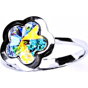 Prsten Stříbrný prsten s krystalem Swarovski (AB Crystal 10 mm)T 1296