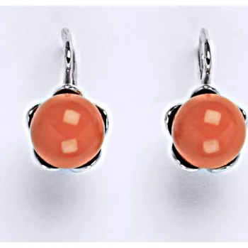 Náušnice Náušnice ze stříbra se Swarovski perlou coral (8 mm) NK 1351