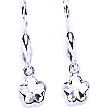 Náušnice Náušnice kytička s krystalem Swarovski 6 mm čirý krystal NK 27/1297