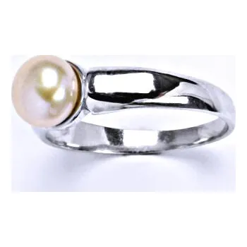 Prsten Stříbrný prsten s růžovou přírodní perlou 8 mm, T 1180
