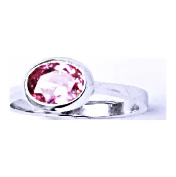 Prsten Stříbrný prsten se syntetickým zirkonem (růžový zirkon) VR 108