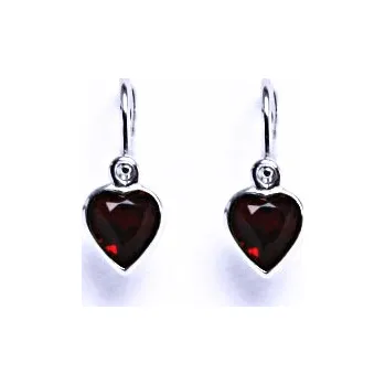 Náušnice Stříbrné dětské naušnice srdce s krystalem Swarovski (barva Siam)NK 1315
