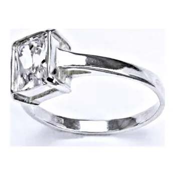 Prsten Prsten stříbrný se syntetickým zirkonem, prsten ze stříbra, T 1090