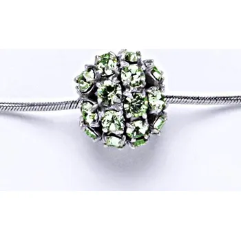 Přívěsek Stříbrný přívěšek koule se Swarovski krystalem chryzolit P 1343