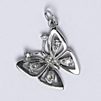 Přívěsek Stříbrný přívěšek s čirými zirkony, motýl, P 1387