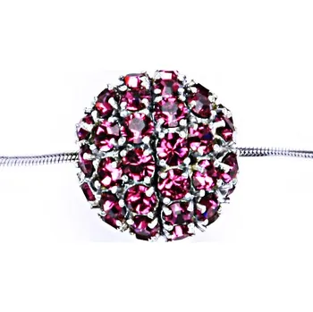 Přívěsek Koule se Swarovski krystalem celo stříbrná 16,5 mm fuchsie