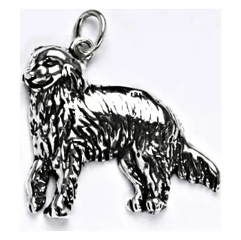 Přívěsek Stříbrný přívěsek s patinou,pes, irský setr, přívěsek ze stříbra, P 108