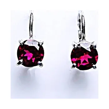 Náušnice Stříbrné náušnice, zirkon rubín, šperky se zirkony, náušnice ze stříbra NK 1251