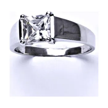 Prsten Stříbrný prsten, čirý zirkon, prstýnek se zirkonem, T 1404