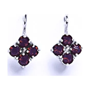 Náušnice Náušnice stříbrné s krystaly Swarovski Cyclamen Opal, šperky, NK 1324