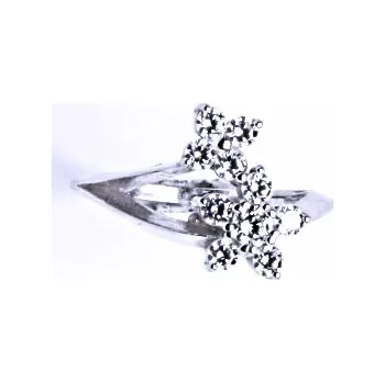 Prsten Prsten stříbrný se zirkonem, kytka VR 311