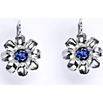 Náušnice Stříbrné náušnice se spinelem, kytička NK 1389