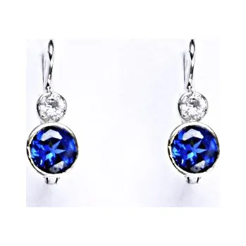 Náušnice Stříbrné náušnice se spinelem a čirým zirkonem, NK 1096 ZS