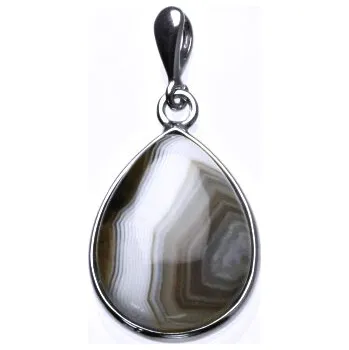 Přívěsek Stříbrný přívěsek, kapka přírodní achát, přívěšek s achátem, P 1491B