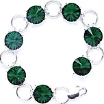 Stříbrný náramek s krystaly Swarovski Rivoli (Emerald)R 1188