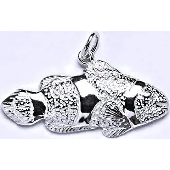 Přívěsek Stříbrný přívěšek klaun očkatý, ryba přívěsek ze stříbra P 140